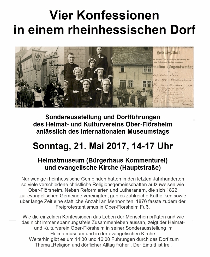 Vier Konfessionen in einem Dorf - Sonderausstellung am 21. Mai 2017